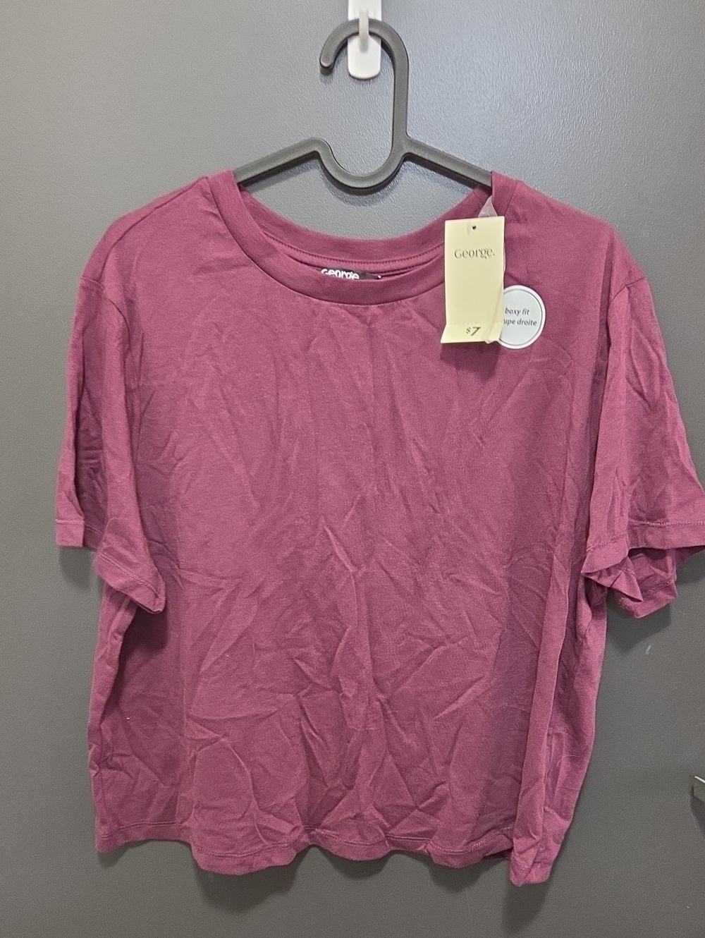 George Short Sleeve Crewneck Crop Tee in Dusty Rose